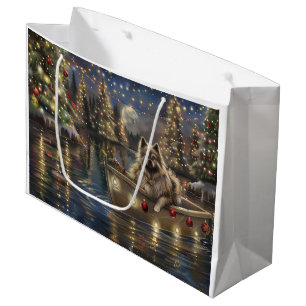 Keeshond Christmas Festive Voyage Large Gift Bag