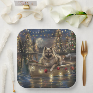 Keeshond Christmas Festive Voyage Paper Plate