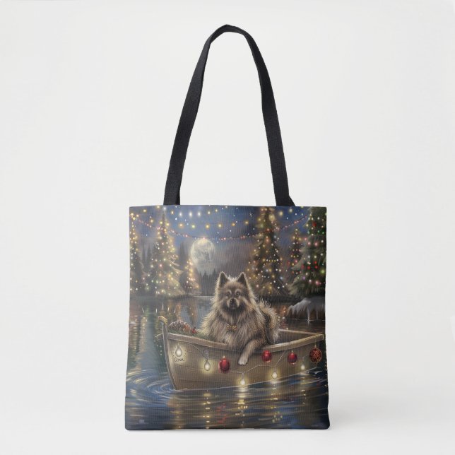Keeshond Christmas Festive Voyage Tote Bag (Front)