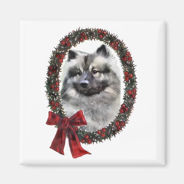 Keeshond Christmas Gifts Magnet (Front)