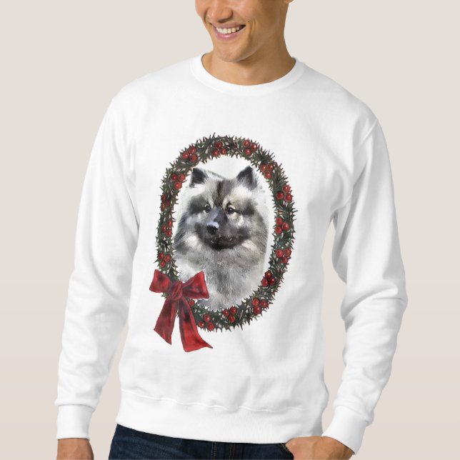 Keeshond Christmas Gifts Sweatshirt (Front)