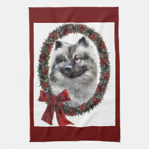 Keeshond Christmas Gifts Tea Towel