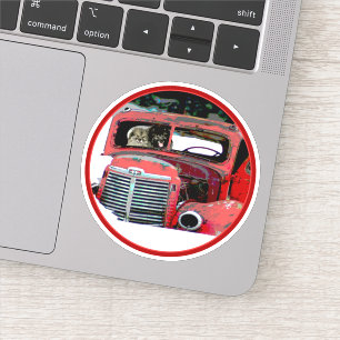 Keeshond Christmas Old Truck Painting Dog Art