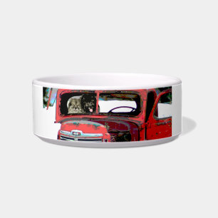 Keeshond Christmas Old Truck Painting Dog Art Bowl