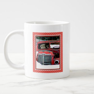 Keeshond Christmas Old Truck Painting Dog Art Large Coffee Mug