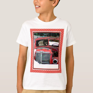 Keeshond Christmas Old Truck Painting Dog Art T-Shirt
