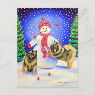Keeshond Christmas Postcards