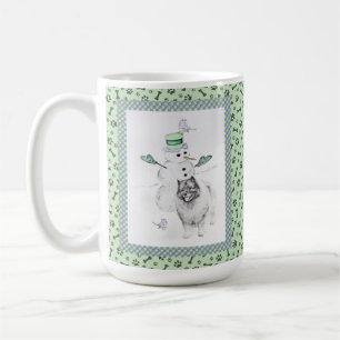 Keeshond Christmas Snowman Painting Dog Art Coffee Mug