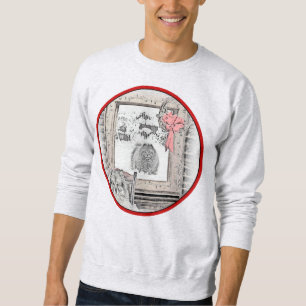 Keeshond Christmas Winter Window Painting Dog Art Sweatshirt