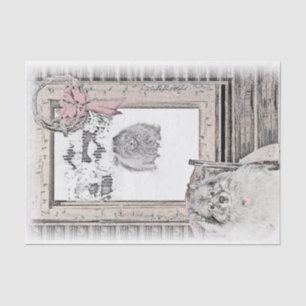 Keeshond Christmas Winter Window Painting Dog Art Tissue Paper