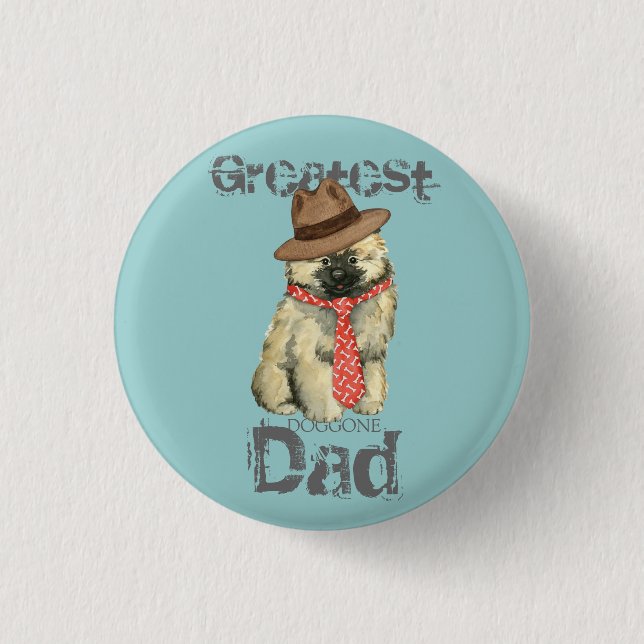 Keeshond Dad 3 Cm Round Badge (Front)