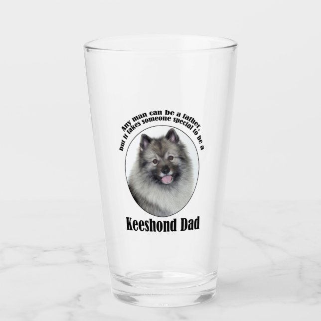 Keeshond Dad Glass (Front)