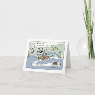 Keeshond Dog Agility Cartoon Birthday Greeting Card