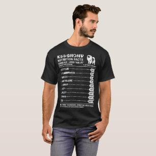Keeshond Dog Nutrition Facts Amount Per Serving T-Shirt