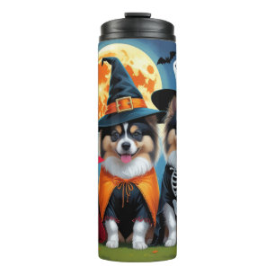 Keeshond Dogs Pumpkin Halloween Funny Thermal Tumbler