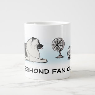 Keeshond Fan Club - Cute Keesie Cartoon Dog Large Coffee Mug