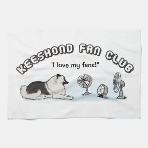 Keeshond Fan Club - Keesie Loves Fans Tea Towel