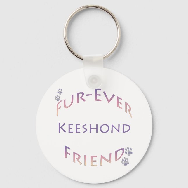 Keeshond Furever Key Ring (Front)
