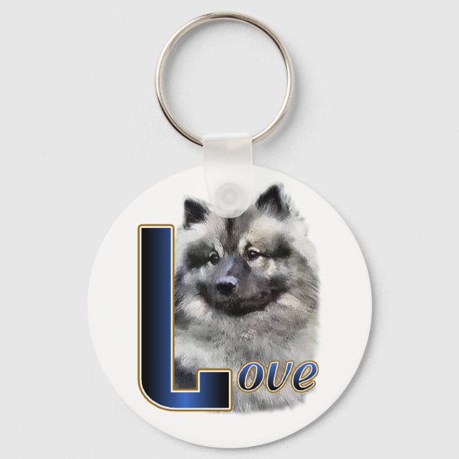 Keeshond Gifts Key Ring (Front)