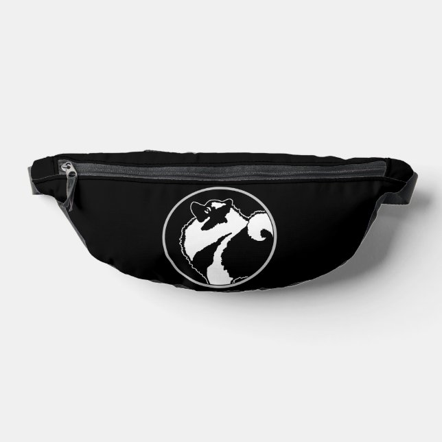 Keeshond Graphic Outline Cute Original Pet Dog Art Bum Bags (Lay Down)