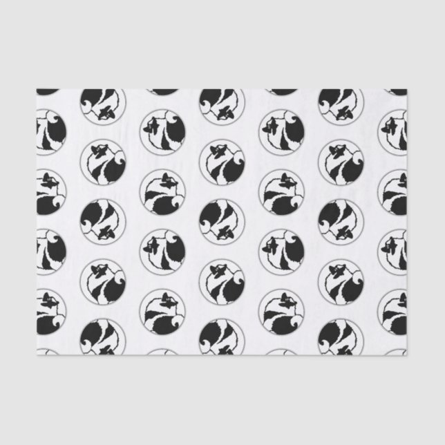 Keeshond Graphic Outline Cute Original Pet Dog Art Tissue Paper (Front)