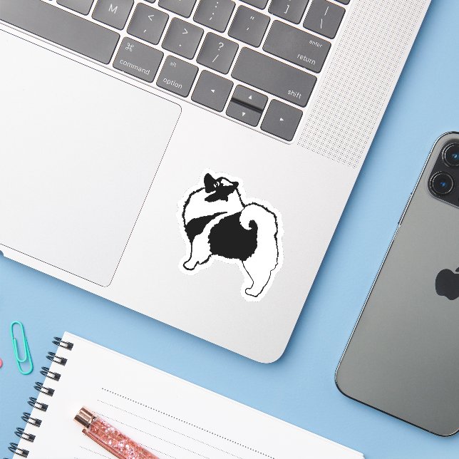 Keeshond Graphics  - Cute Original Dog Art (Laptop w/ iPhone)
