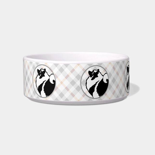 Keeshond Graphics  - Cute Original Dog Art Bowl (Left)