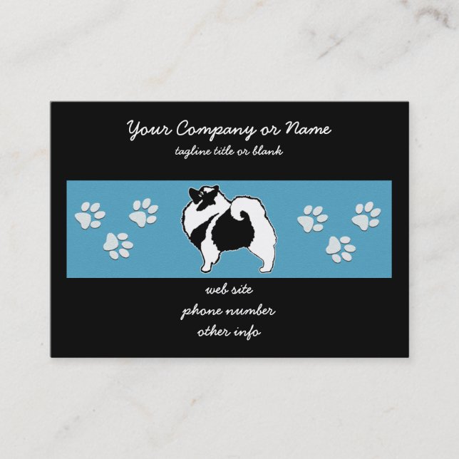 Keeshond Graphics  - Cute Original Dog Art Business Card (Front)