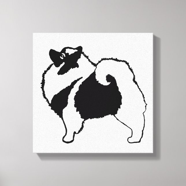Keeshond Graphics  - Cute Original Dog Art Canvas Print (Front)