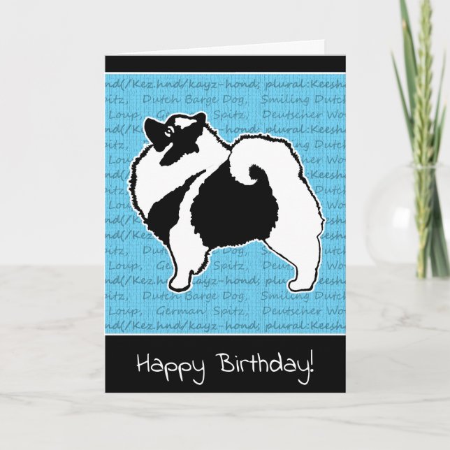 Keeshond Graphics  - Cute Original Dog Art Card (Front)