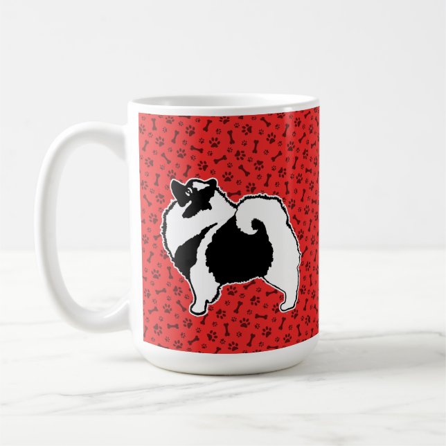 Keeshond Graphics  - Cute Original Dog Art Coffee Mug (Left)