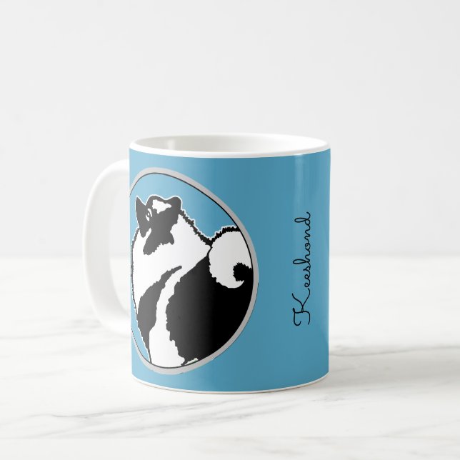 Keeshond Graphics  - Cute Original Dog Art Coffee Mug (Front Left)