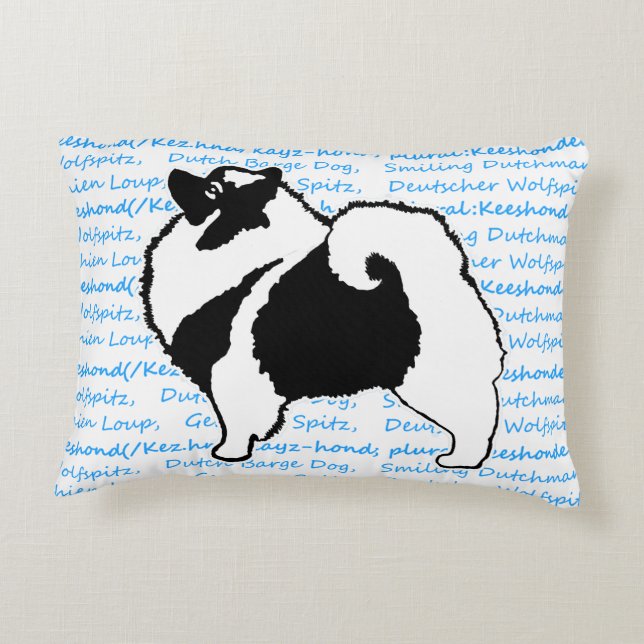 Keeshond Graphics  - Cute Original Dog Art Decorative Cushion (Back)