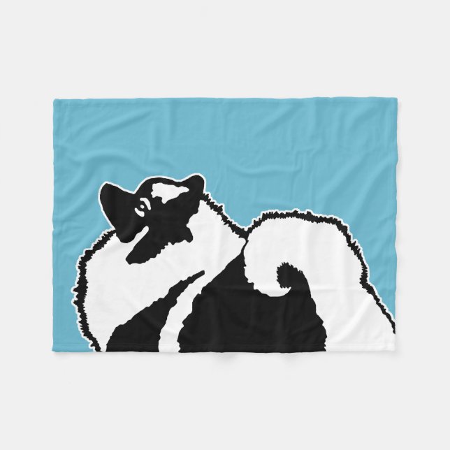 Keeshond Graphics  - Cute Original Dog Art Fleece Blanket (Front (Horizontal))