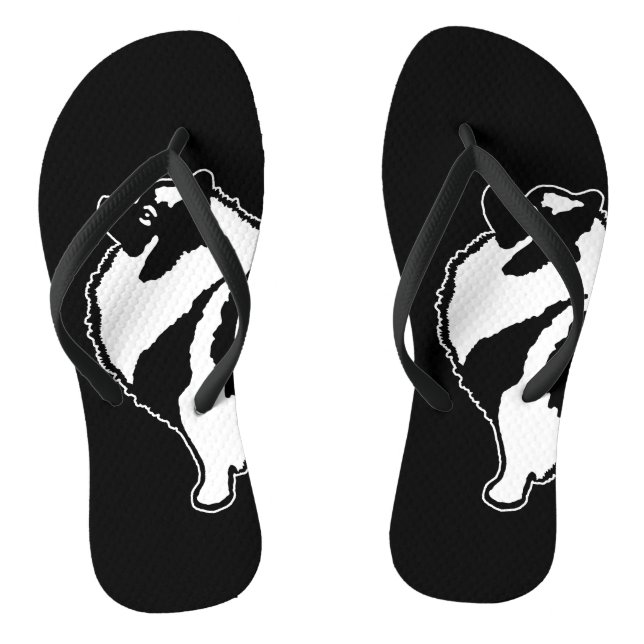 Keeshond Graphics  - Cute Original Dog Art Flip Flops (Footbed)