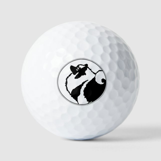 Keeshond Graphics  - Cute Original Dog Art Golf Balls (Front)