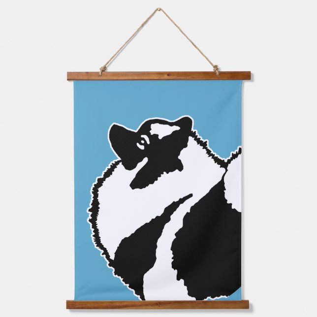 Keeshond Graphics  - Cute Original Dog Art Hanging Tapestry (Front)