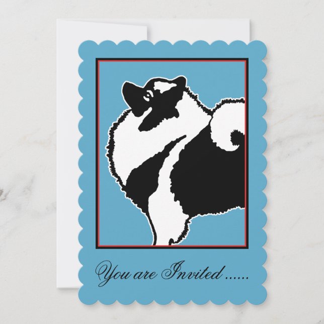 Keeshond Graphics  - Cute Original Dog Art Invitation (Front)