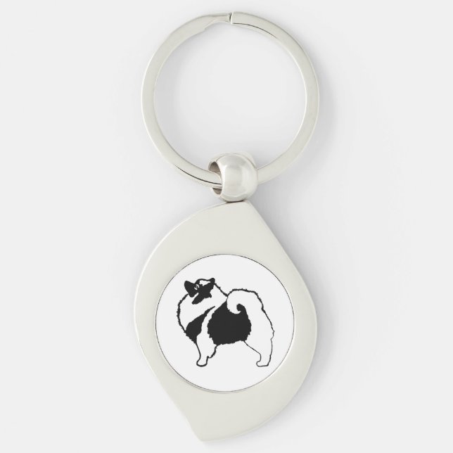 Keeshond Graphics  - Cute Original Dog Art Key Ring (Front)