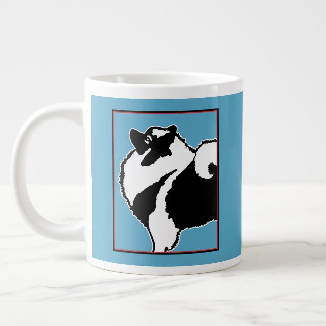 Keeshond Graphics  - Cute Original Dog Art Large Coffee Mug (Left)