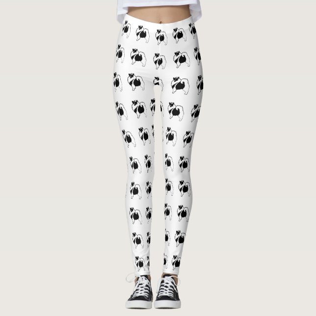 Keeshond Graphics  - Cute Original Dog Art Leggings (Front)