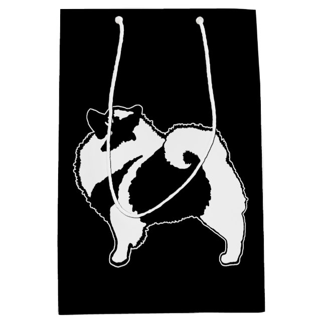 Keeshond Graphics  - Cute Original Dog Art Medium Gift Bag (Front)