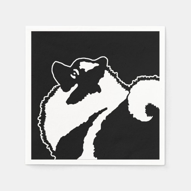 Keeshond Graphics  - Cute Original Dog Art Napkin (Front)