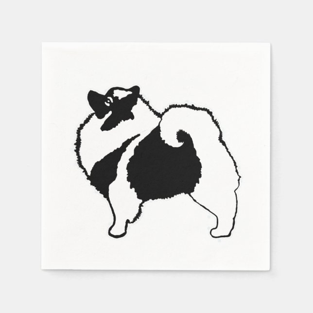Keeshond Graphics  - Cute Original Dog Art Napkin (Front)