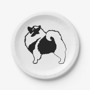 Keeshond Graphics  - Cute Original Dog Art Paper Plate