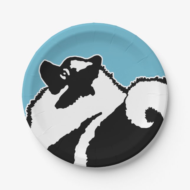 Keeshond Graphics  - Cute Original Dog Art Paper Plate (Front)