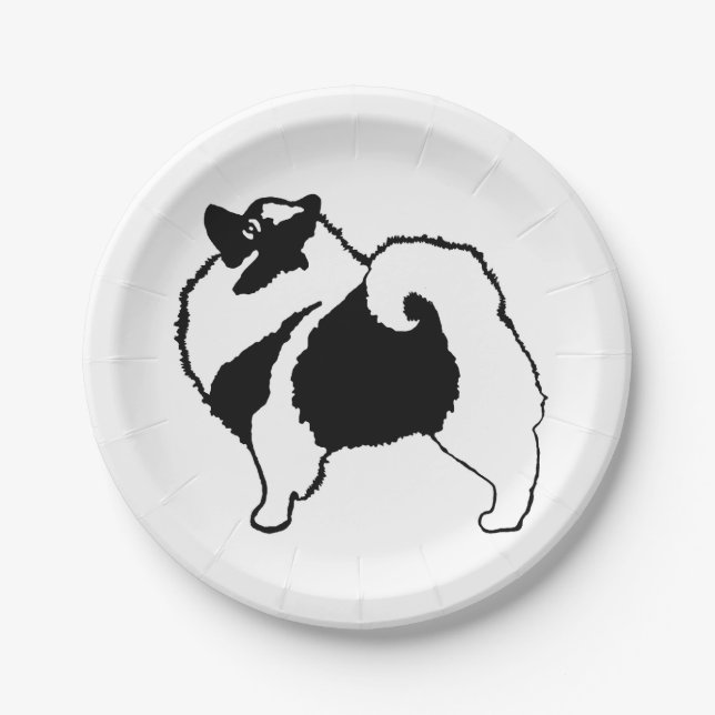 Keeshond Graphics  - Cute Original Dog Art Paper Plate (Front)