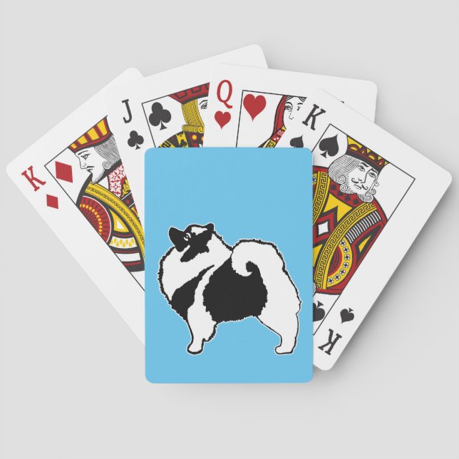 Keeshond Graphics  - Cute Original Dog Art Playing Cards (Back)