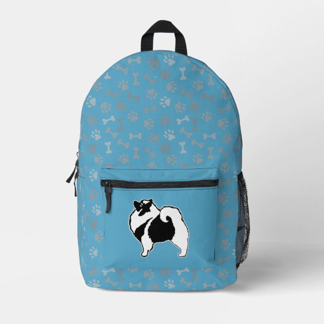 Keeshond Graphics  - Cute Original Dog Art Printed Backpack (Front)