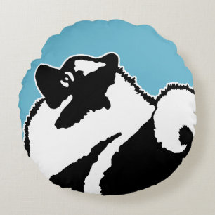 Keeshond Graphics - Cute Original Dog Art Round Cushion